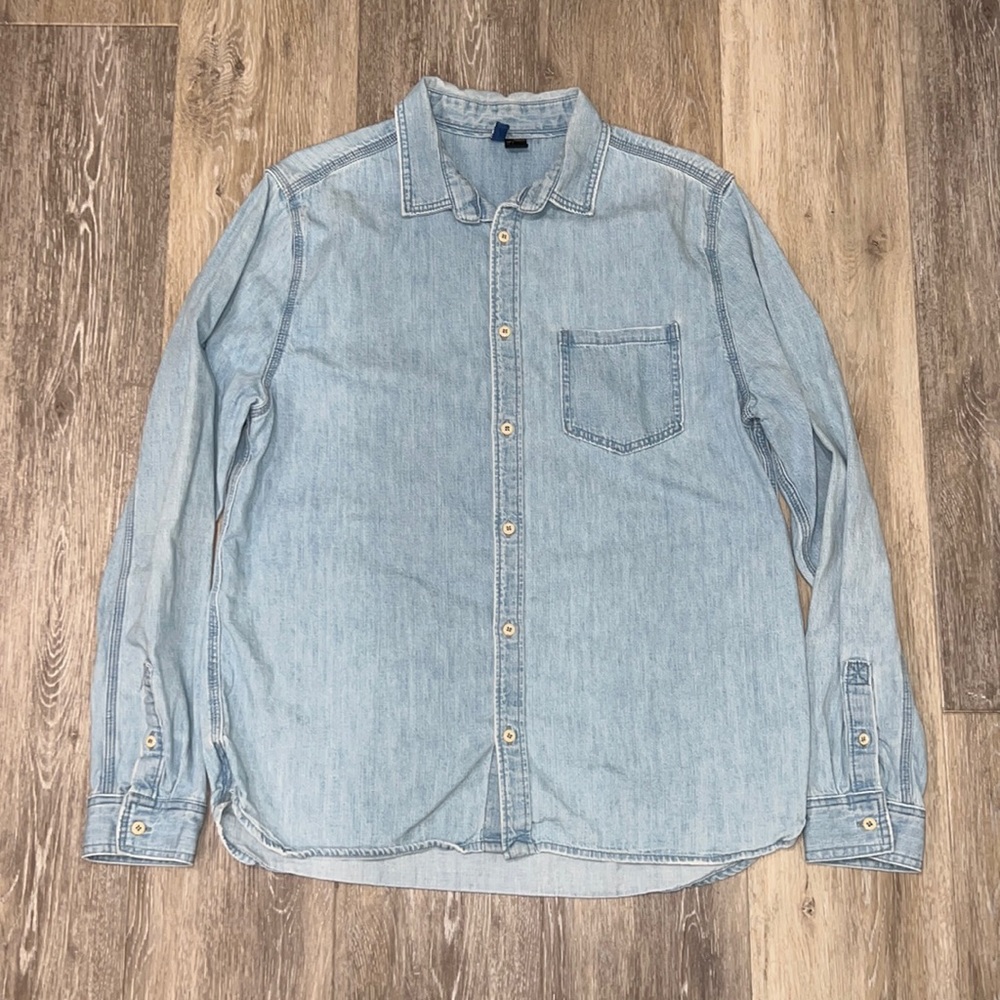 H&M Mens Light Washed Demin Overshirt